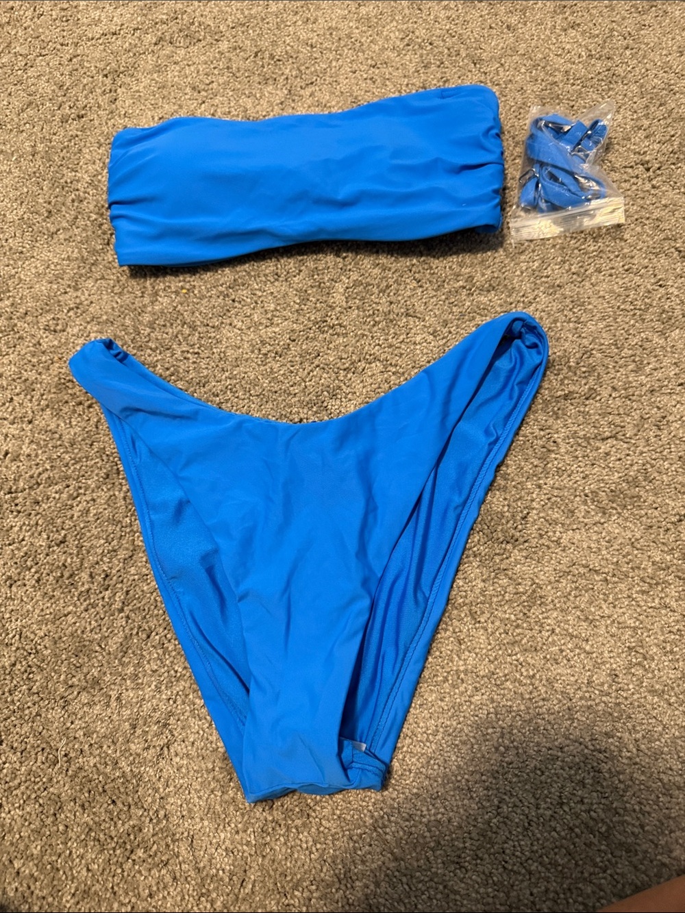 Gianni Bini Blue Two-Piece Swim Set - Strapless Top & High-Cut Bottom
